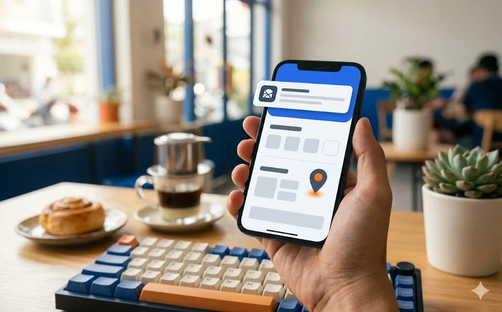 App loyalty mobile với stamp cards, push notification và location-based offers