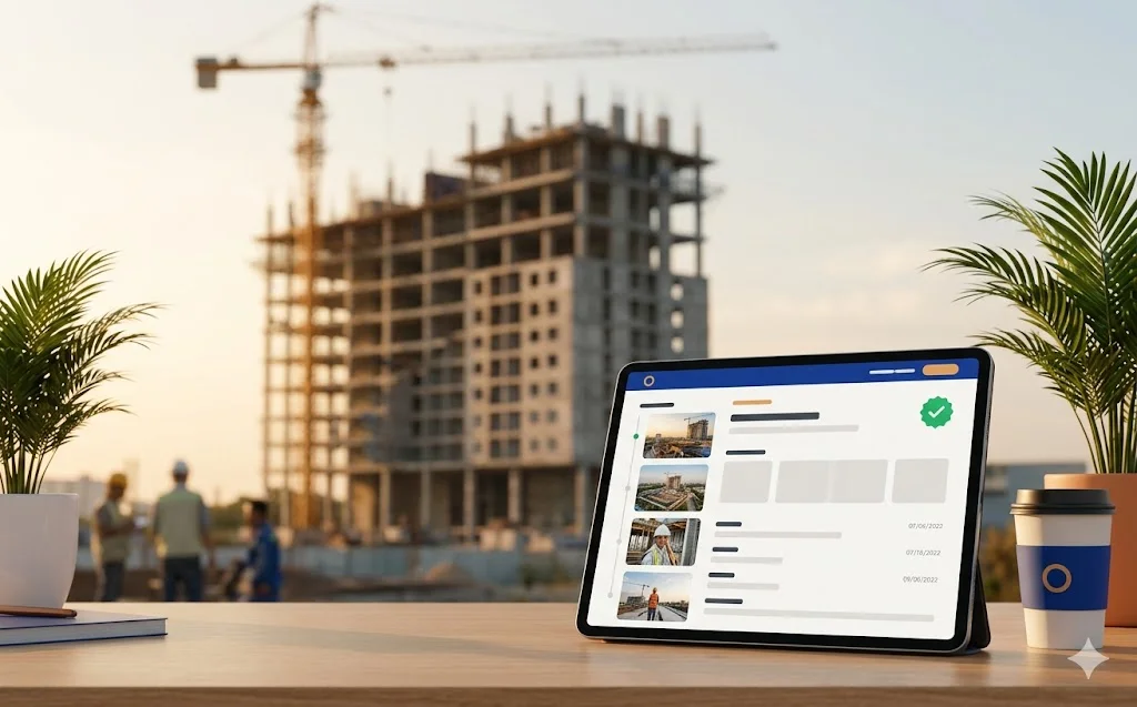 Trang dự án bất động sản với tiến độ xây dựng cập nhật theo tháng