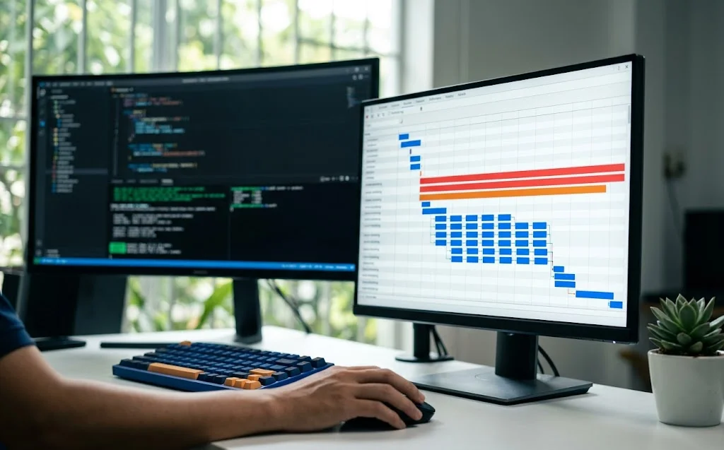 DevTools waterfall trước và sau khi tối ưu performance website
