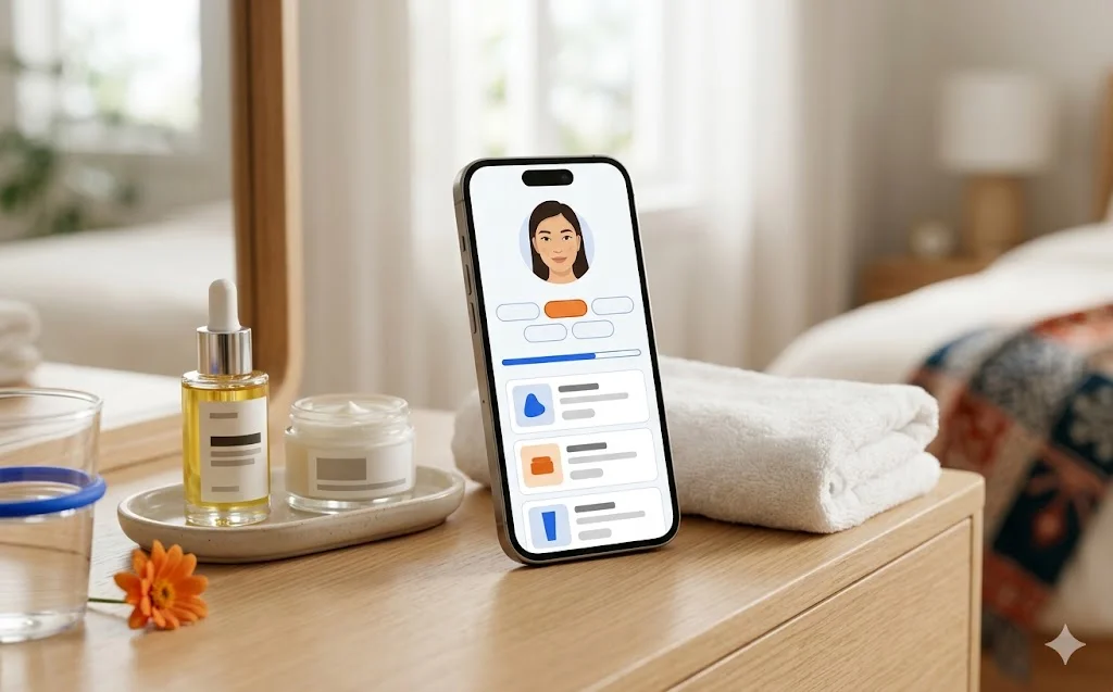 Quiz phân tích loại da gợi ý routine skincare cá nhân hoá trên website mỹ phẩm