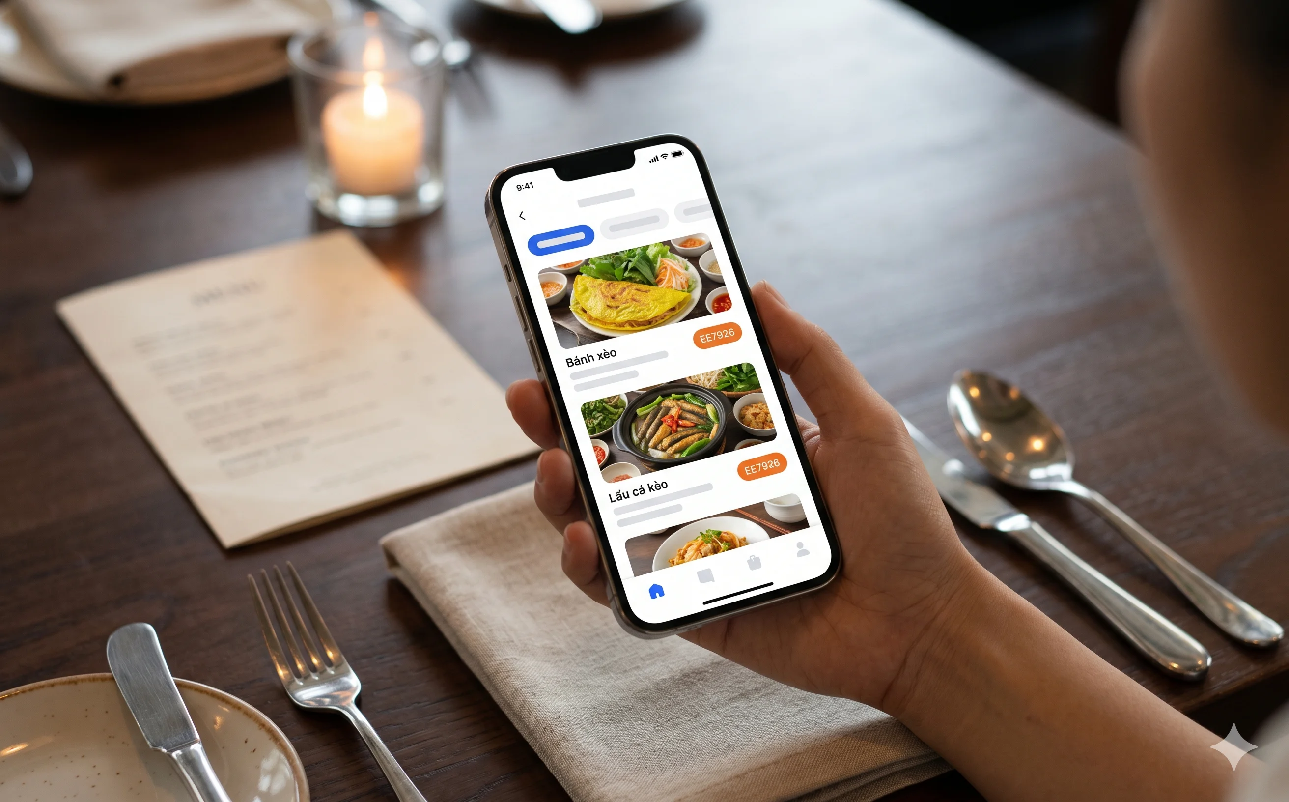 Website nhà hàng hiển thị menu online dạng HTML với giá và ảnh món