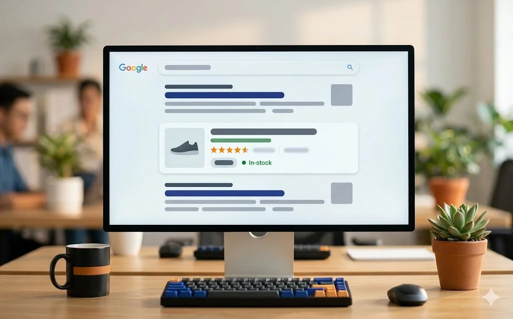 Google rich snippet product với star rating, price và ảnh nổi bật