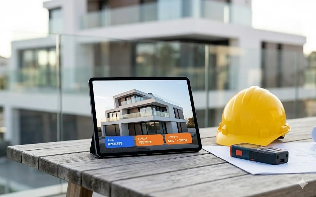 Trang case study công trình với thông số diện tích, ngân sách, thời gian thi công