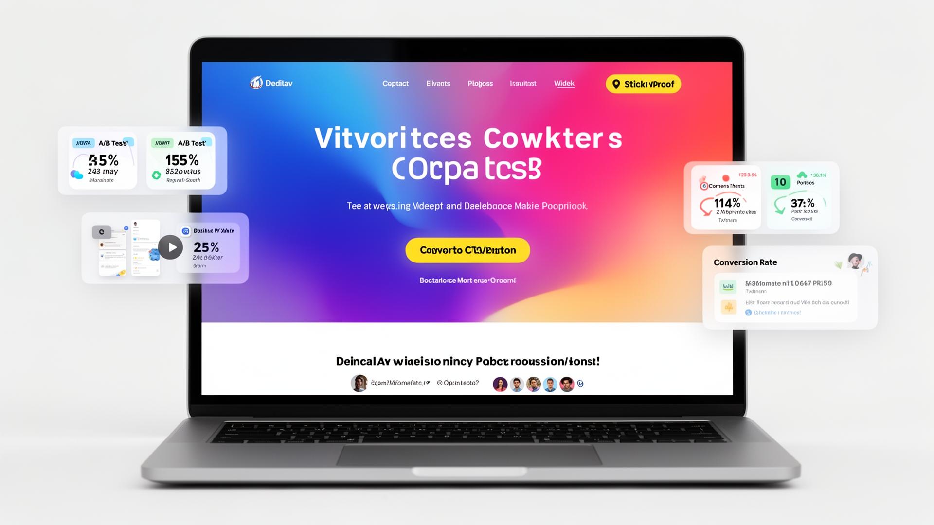 Mockup landing page chuyển đổi cao DebugMyApp với floating CTA và social proof
