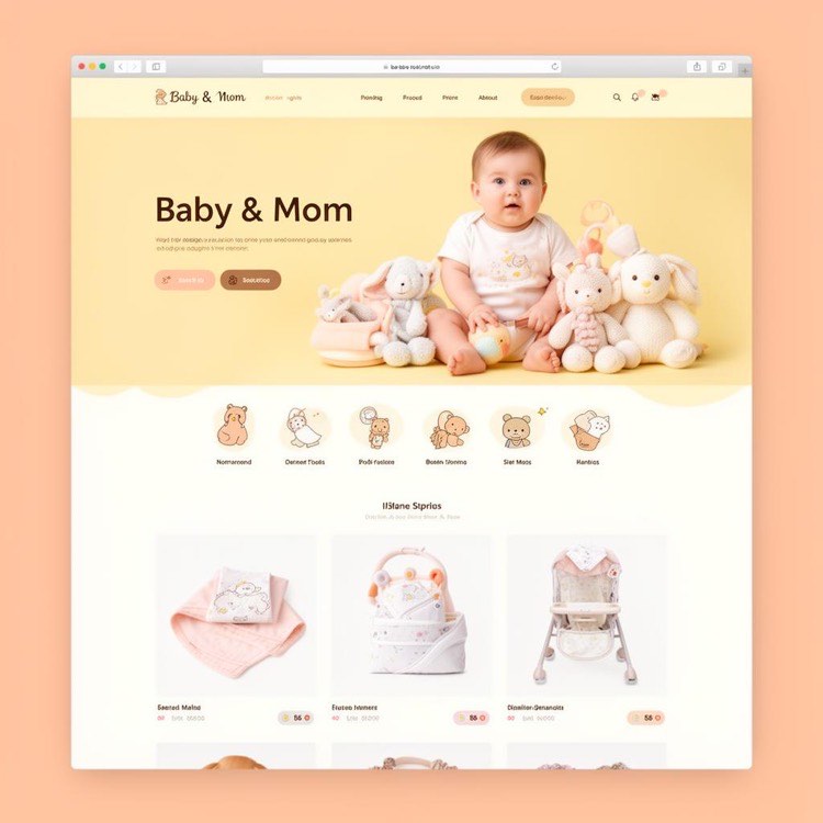 Mẫu website ngành Mẹ & Bé