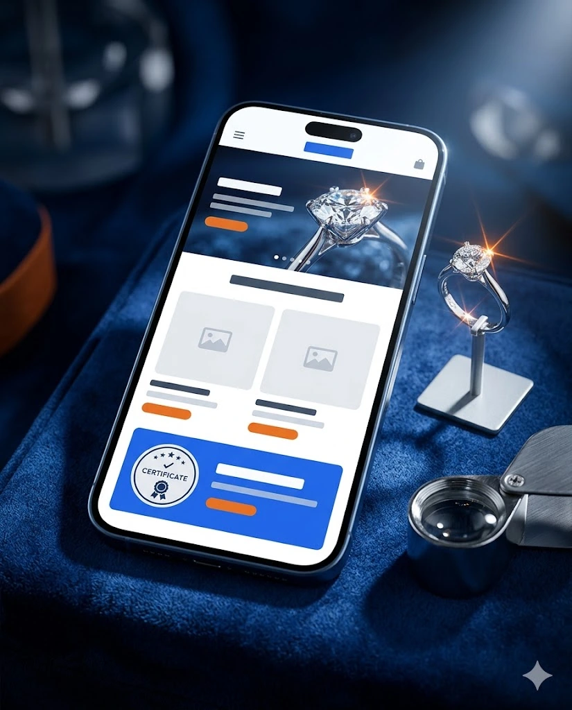 Thiết kế website trang sức cao cấp: phòng trưng bày số phải biết chốt đơn